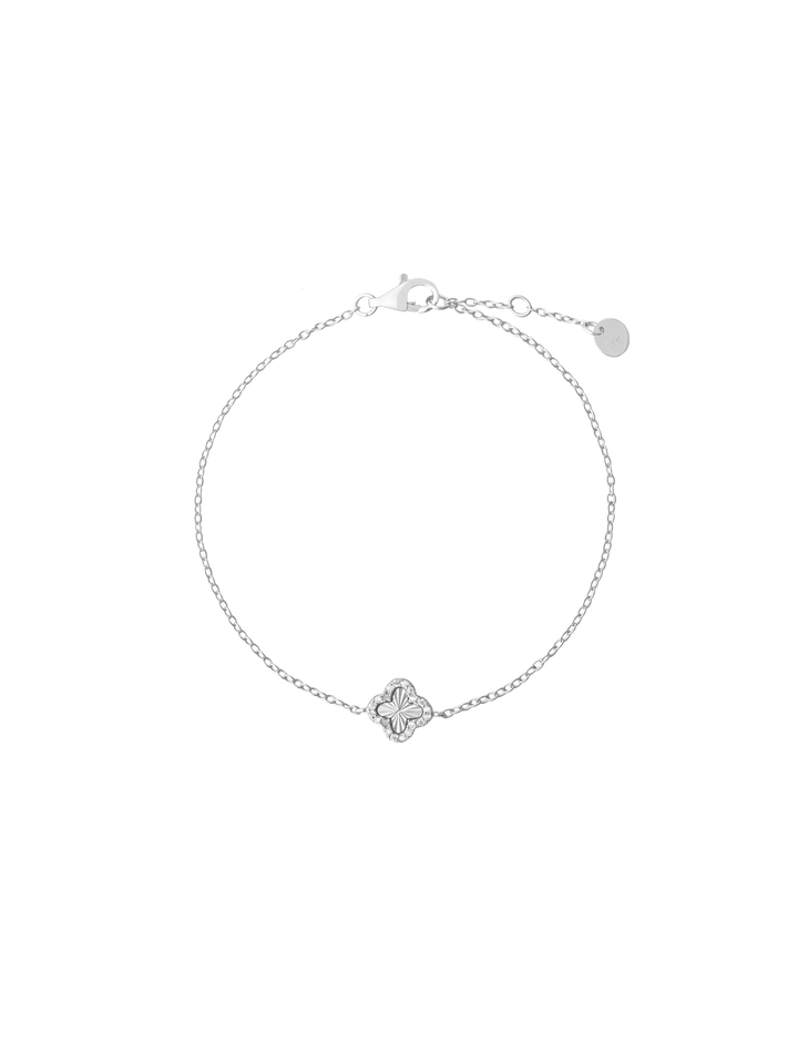 Pulsera Trebol Contorno Zirconias