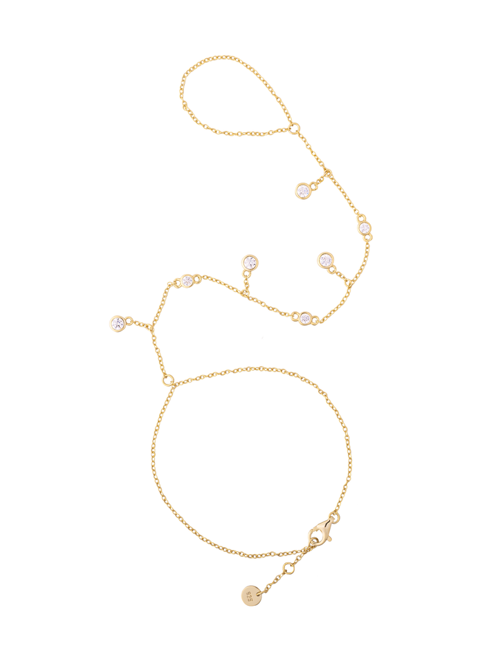 Pulsera Zirconias Colgantes Con Anillo