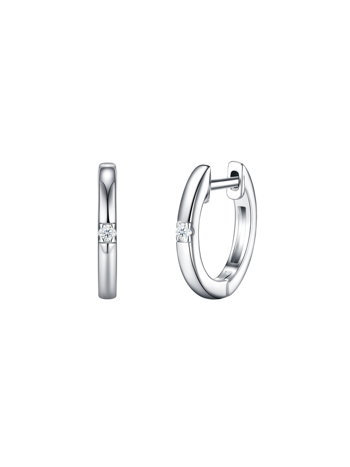 Par Arracada Con Moissanita Central 0.03 CT