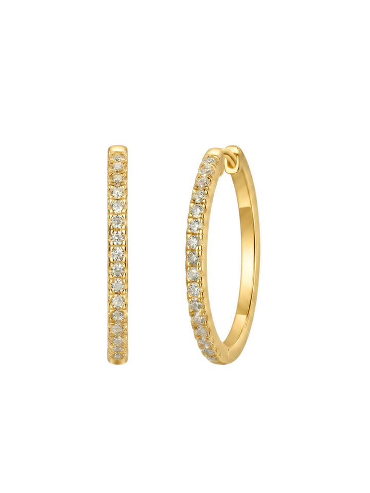 Par Arracada Delgada Con Moissanitas 24 mm 0.48 CT