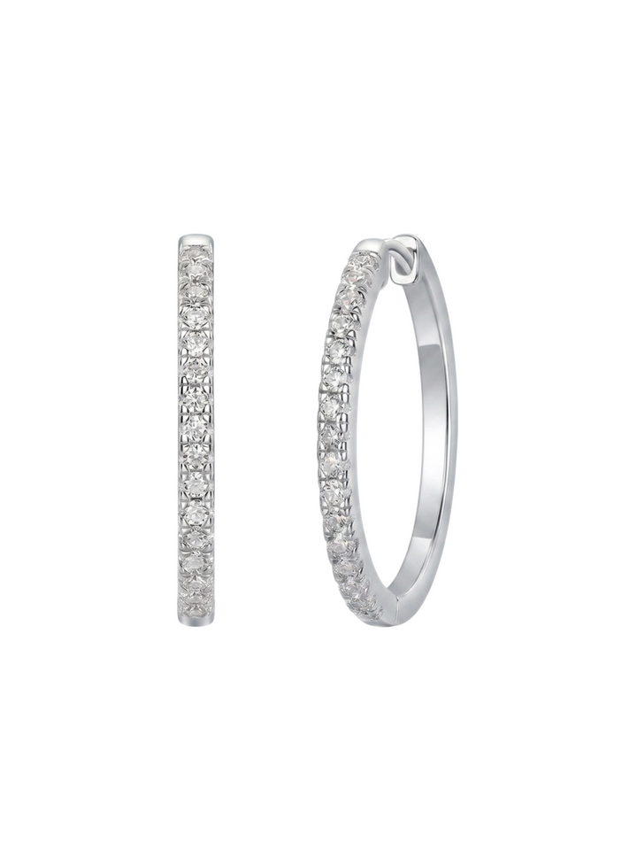 Par Arracada Delgada Con Moissanitas 24 mm 0.48 CT