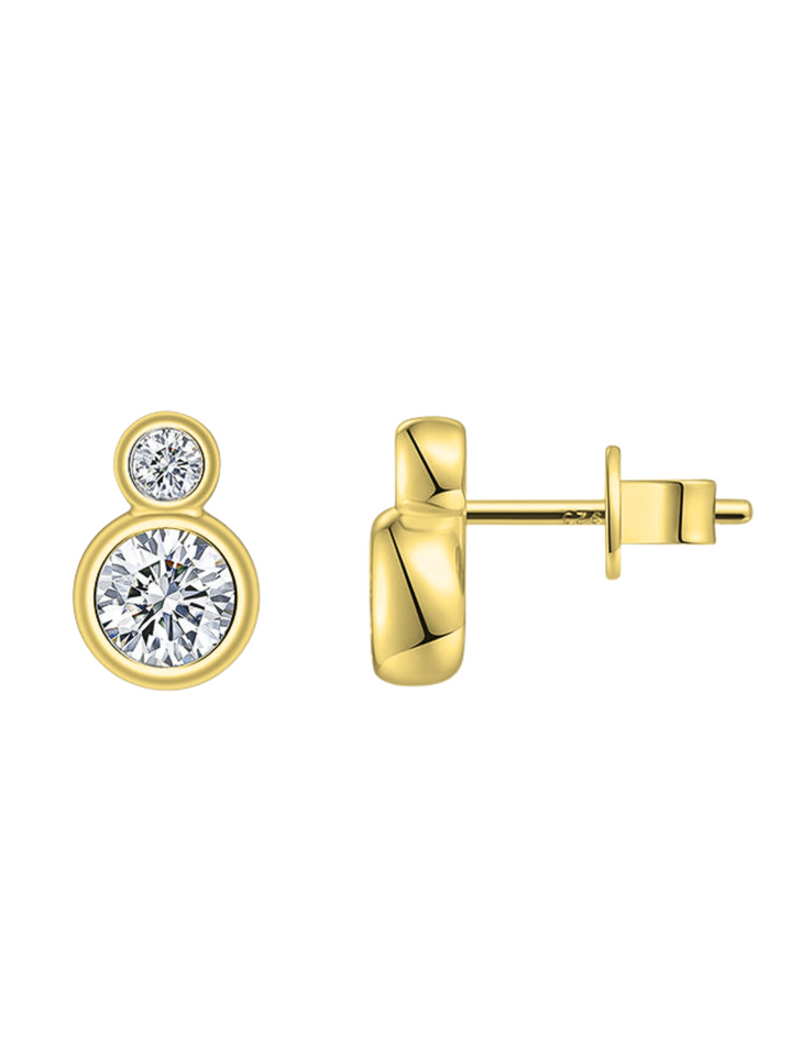 Par Arete Doble Moissanita Redonda 1.09 CT