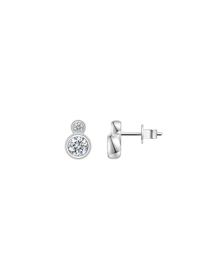 Par Arete Doble Moissanita Redonda 1.09 CT