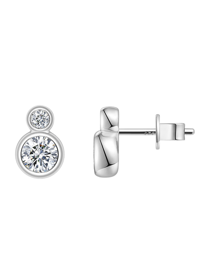 Par Arete Doble Moissanita Redonda 1.09 CT