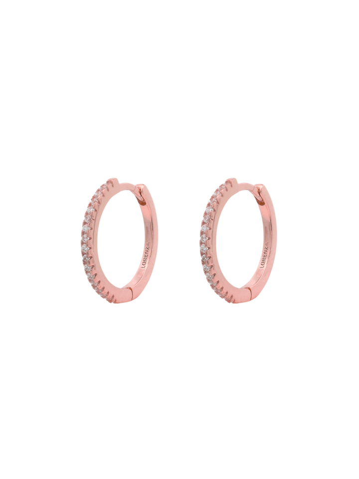 Par Arracada Delgada Con Zirconias 14 mm