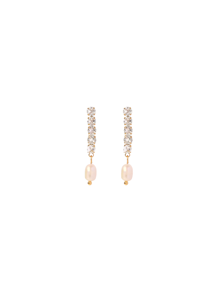 Par Arete Tira Zirconias Con Perla
