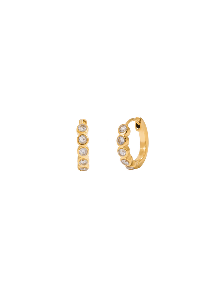 Par Arracada Zirconias Con Bisel 18 mm
