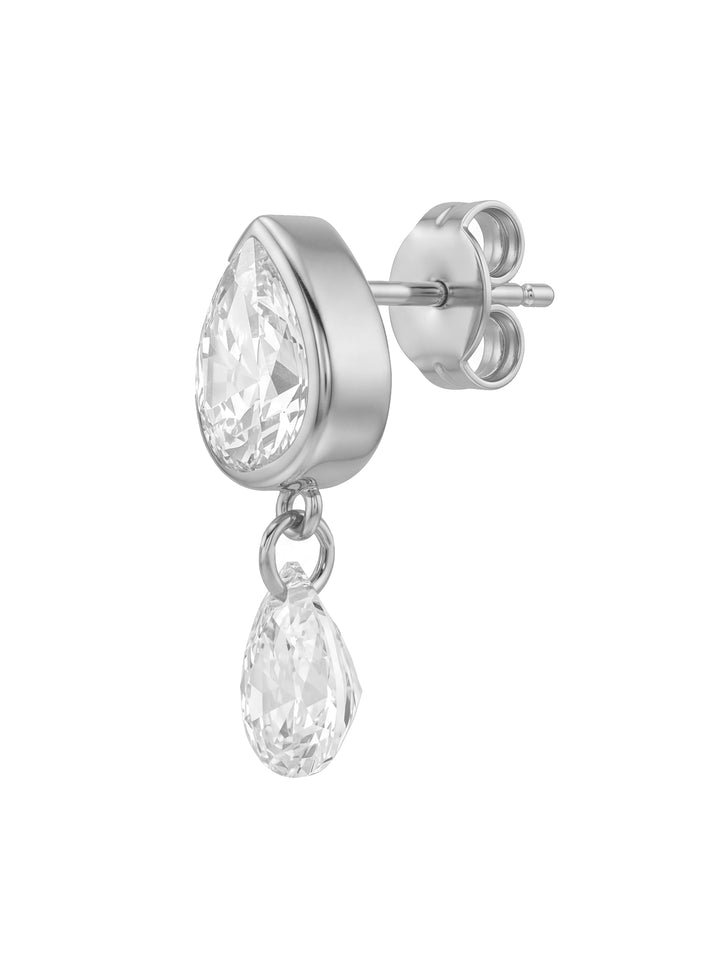 Par Arete Gota Colgante Con Zirconias