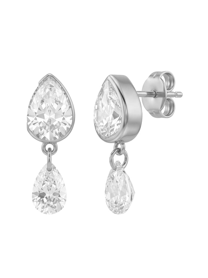 Par Arete Gota Colgante Con Zirconias
