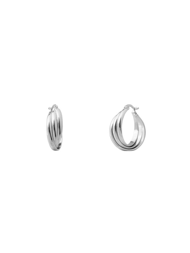Par Arracada Triple Linea Enlazada