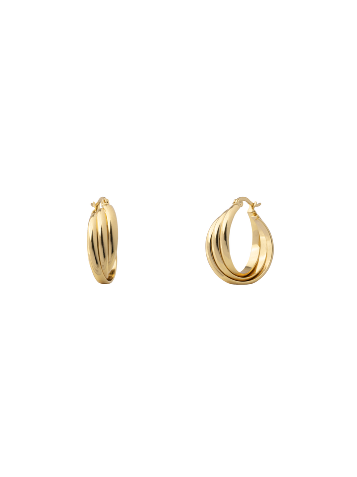 Par Arracada Triple Linea Enlazada