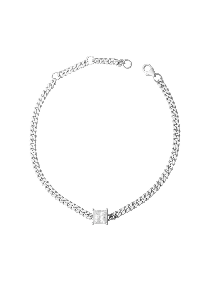 Pulsera Eslabones Moissanita Corte Princessa 1 CT