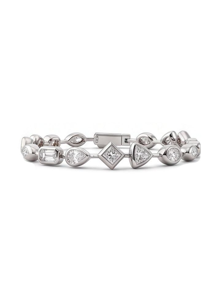 Pulsera Moissanita Cortes Mixtos