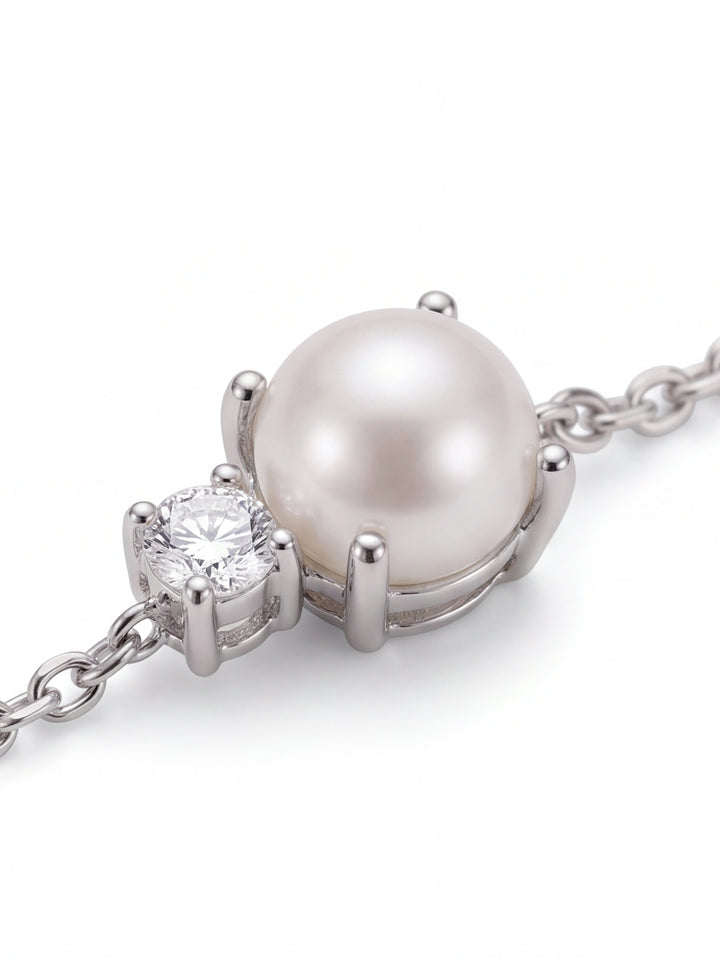 Pulsera Con Perla Y Zirconia