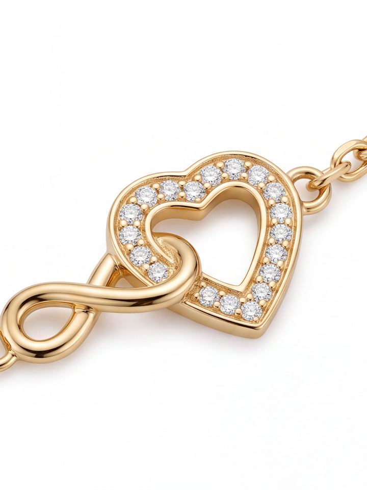 Pulsera Infinito Y Corazon Con Zirconias