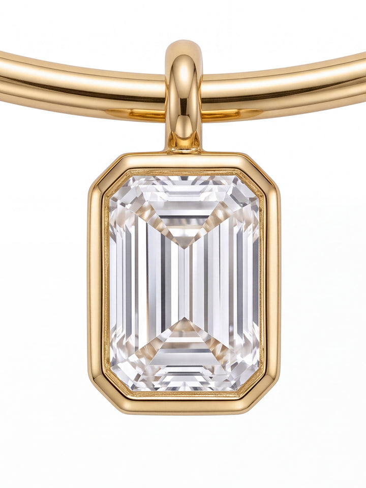 Choker Rigido Dije Zirconia Rectangular