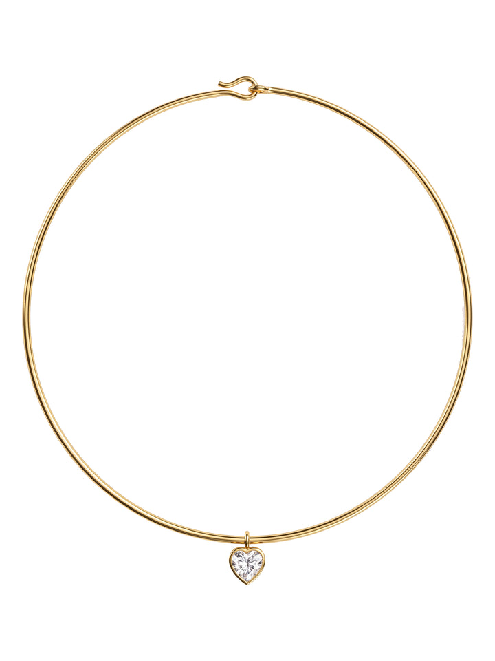 Choker Rigido Dije Zirconia Corazon