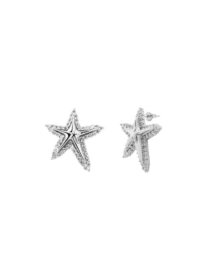 Par Arete Estrella Irregular Con Zironias