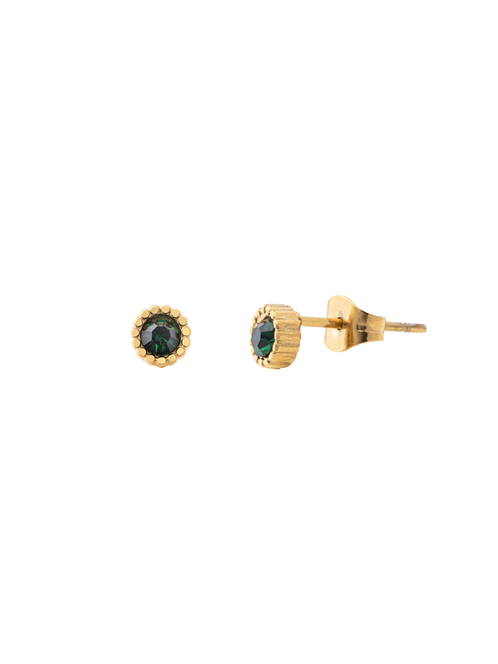 Par Arete Mini Zirconia Verde