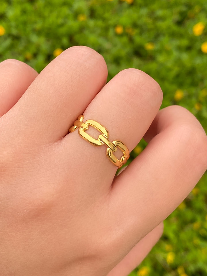 Anillo Eslabones Dorado