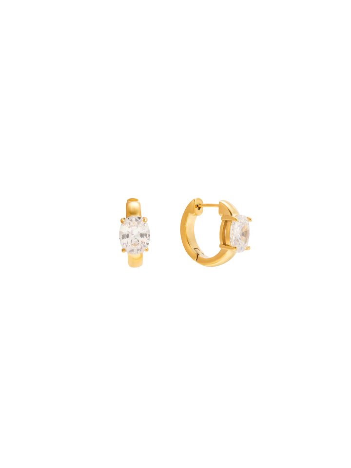 Par Arracada Con Zirconia Ovalada