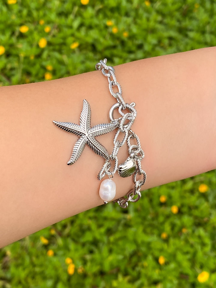 Pulsera Con Estrella De Mar Y Broche Timon