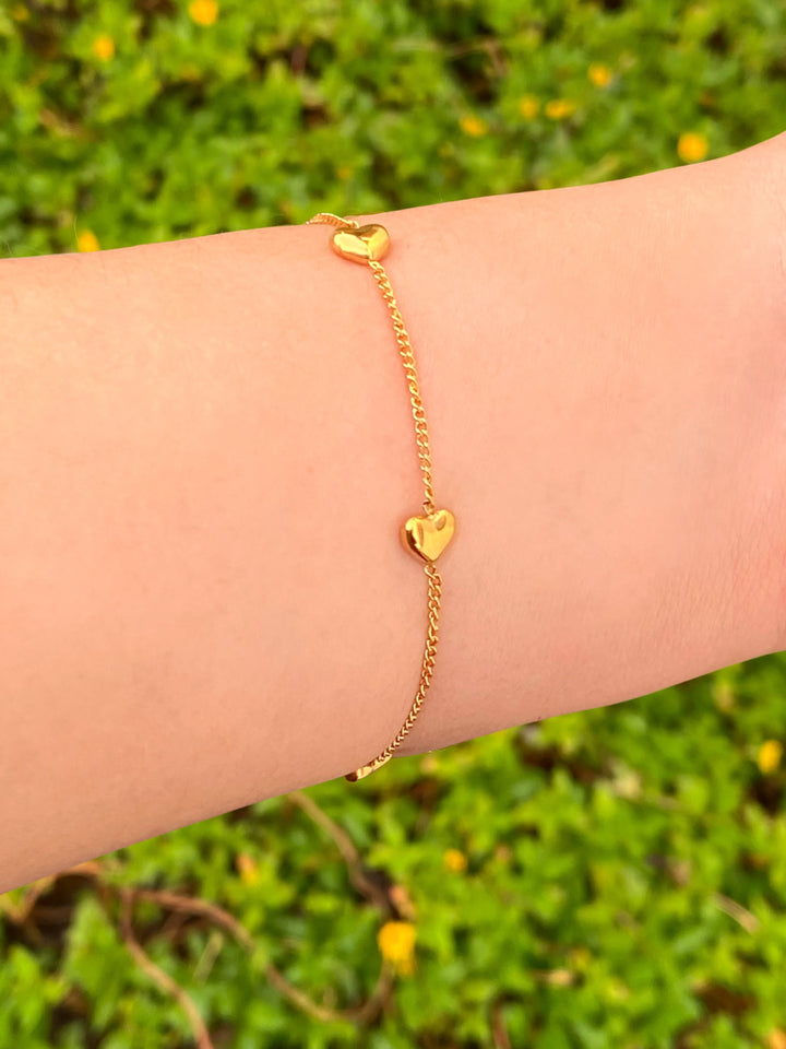 Pulsera Con Corazones
