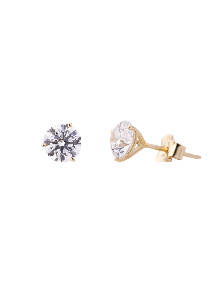 Par Aretes 2 Ct Round Diamantes Lab Grown