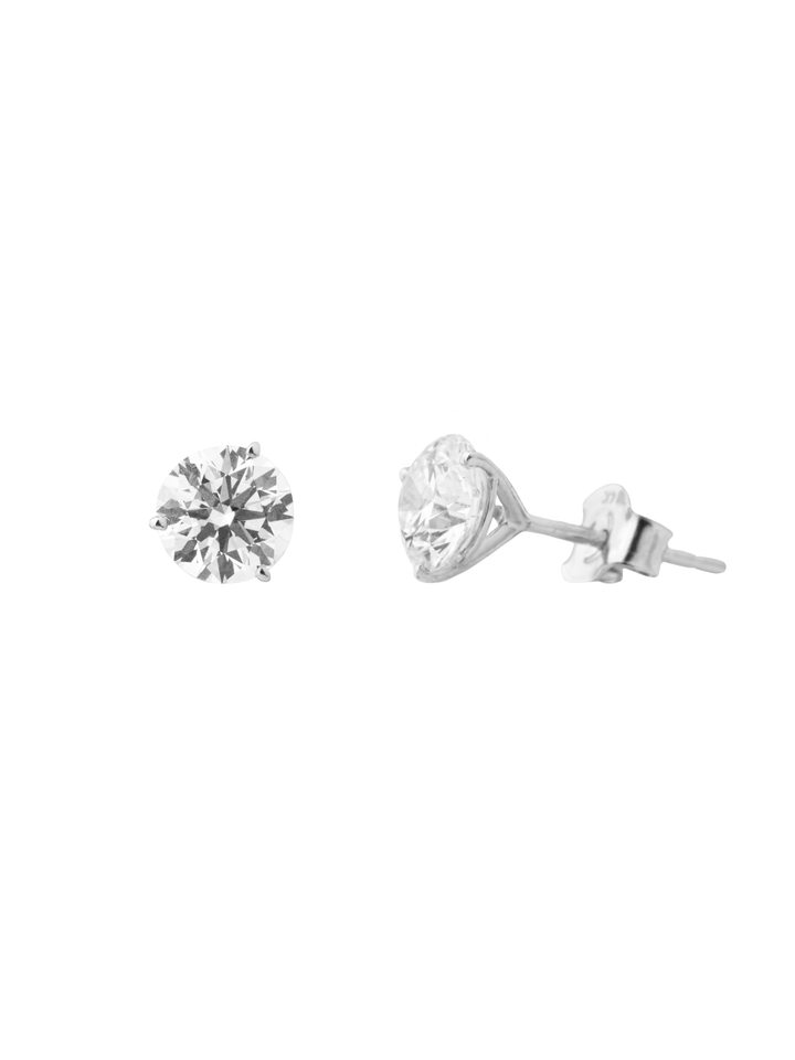 Par Aretes 2 Ct Round Diamantes Lab Grown
