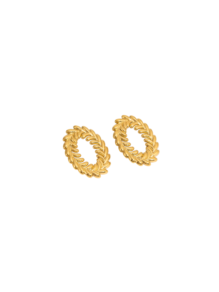 Par Arete Contorno Hojas