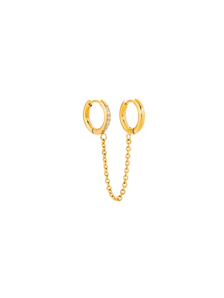 Arracada Doble Con Cadena