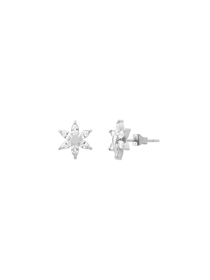 Par Arete Mini Flor Petalos Zirconias