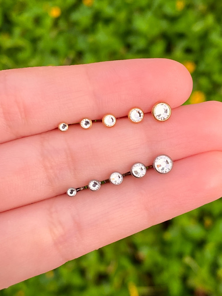 Aretes Zirconia Primera Perforacion Titanio