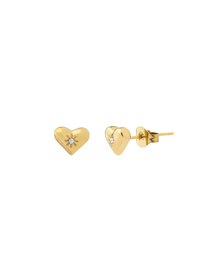 Par Arete Mini Corazon Centro Zirconia