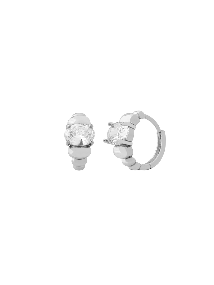 Par Arracada Ovalos Con Zirconia