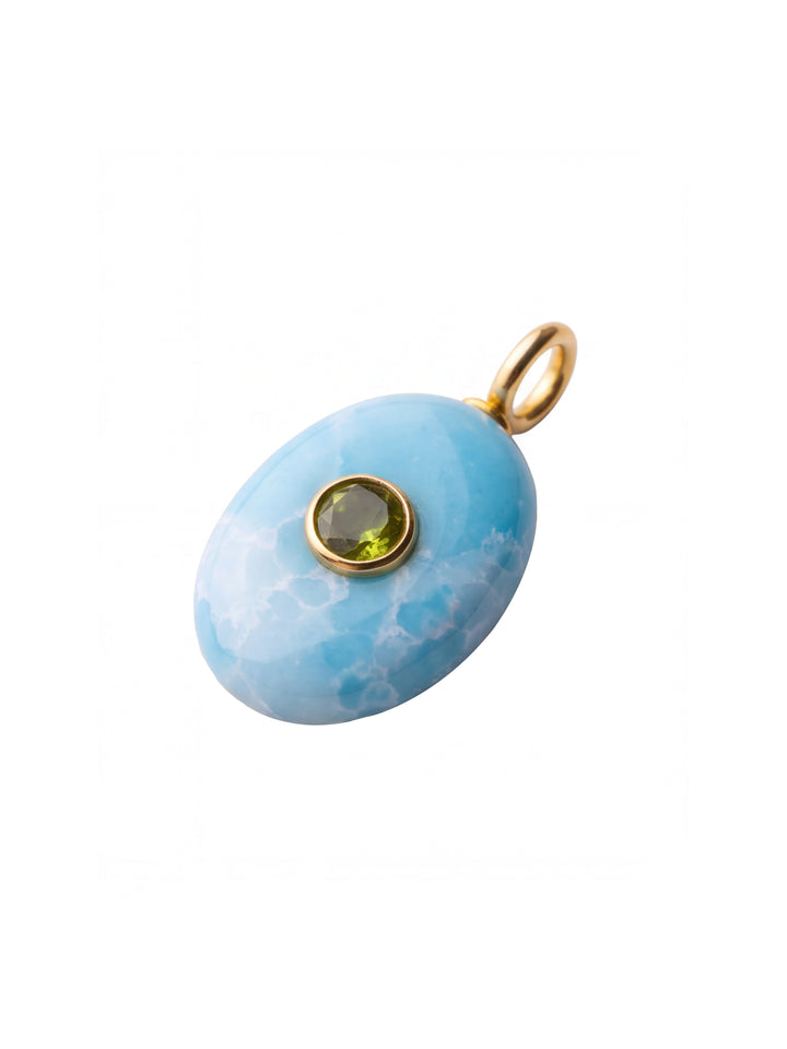 Dije Ovalado Piedra Larimar