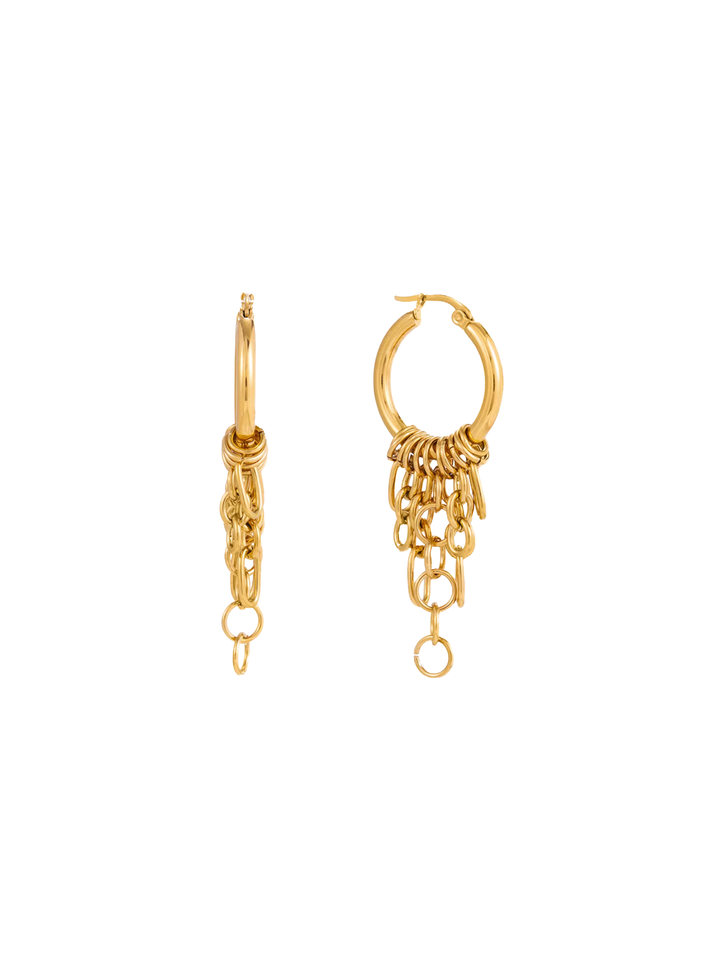 Par Arracada Con Cadenas