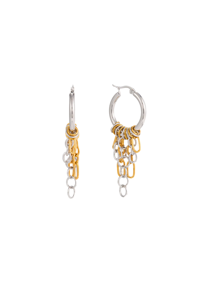 Par Arracada Con Cadenas
