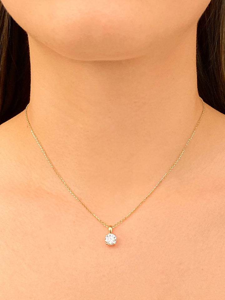 Collar Dije Solitario 1 Quilate Diamante Lab Grown