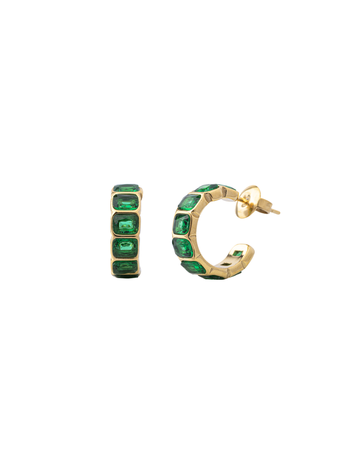 Par Semi Arracada Con Zirconias Baguettes