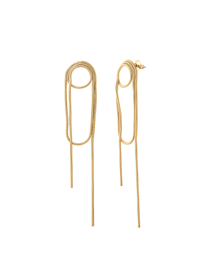 Par Arete Circulo Con Tiras