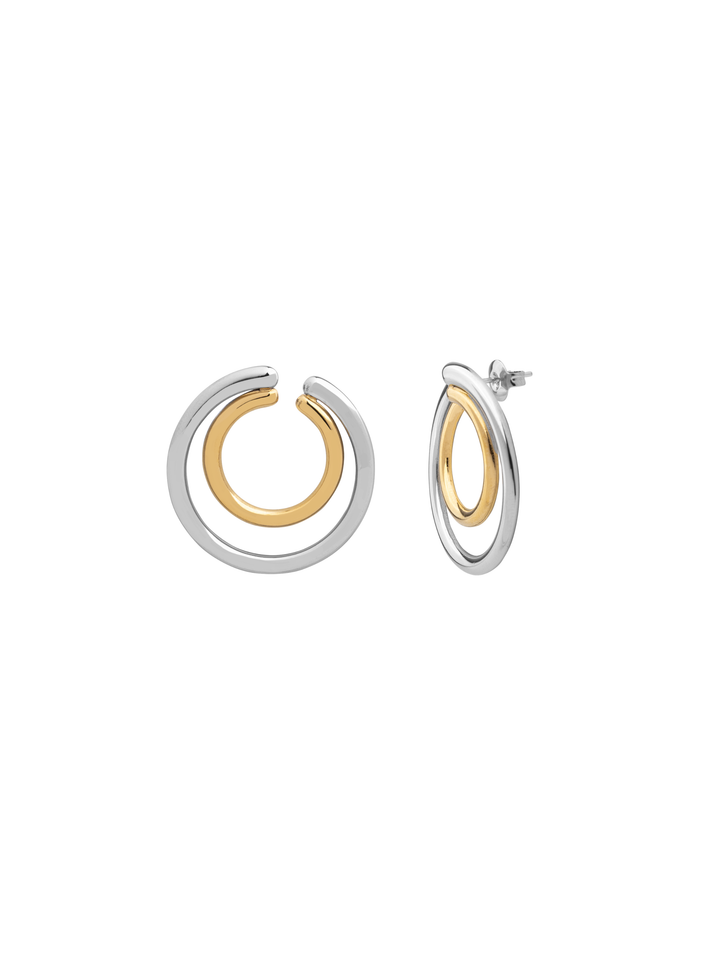 Par Arete Doble Aro Combinado