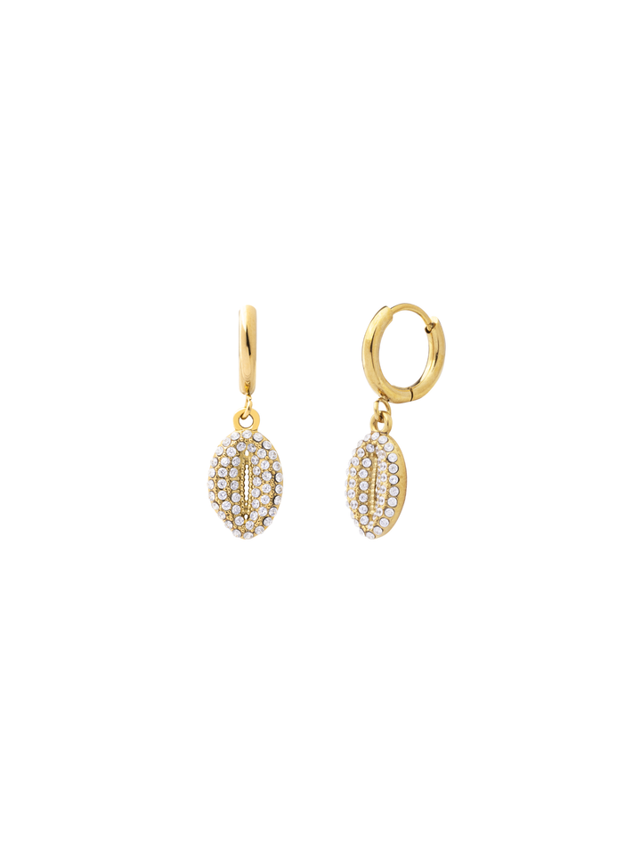 Par Arracada Con Dije Concha Zirconias
