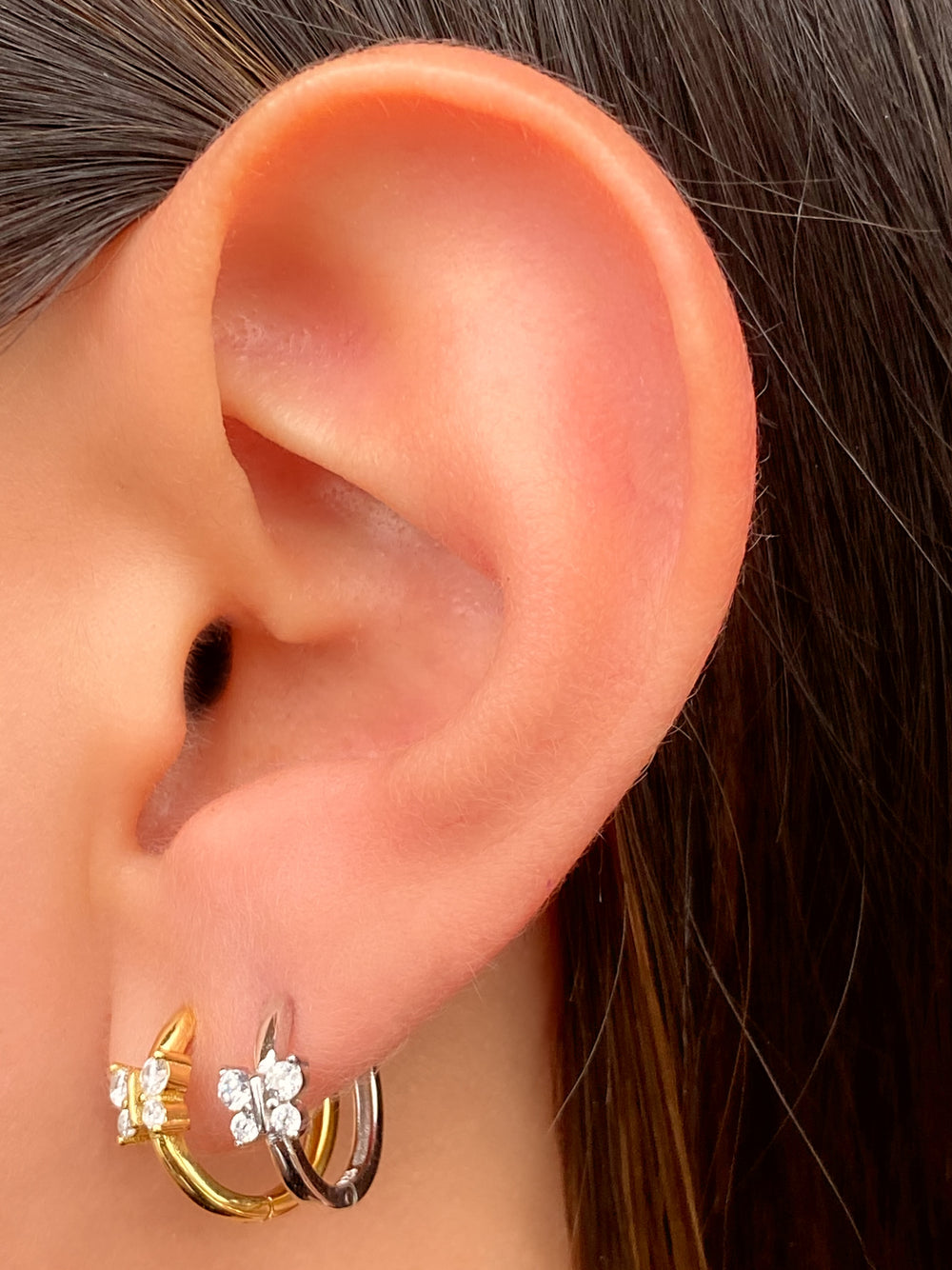 Arracada Mariposa Con Zirconia