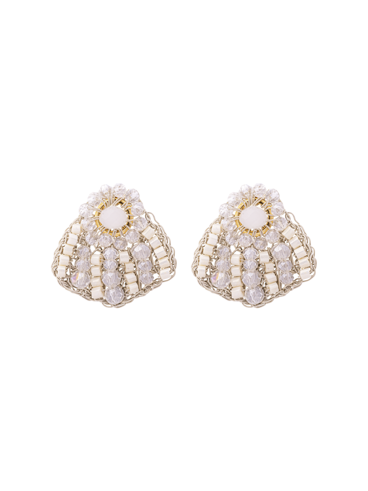 Par Arete Tejido Con Piedras Transparentes