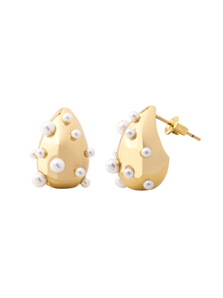 Par Arete Gota Con Perlas