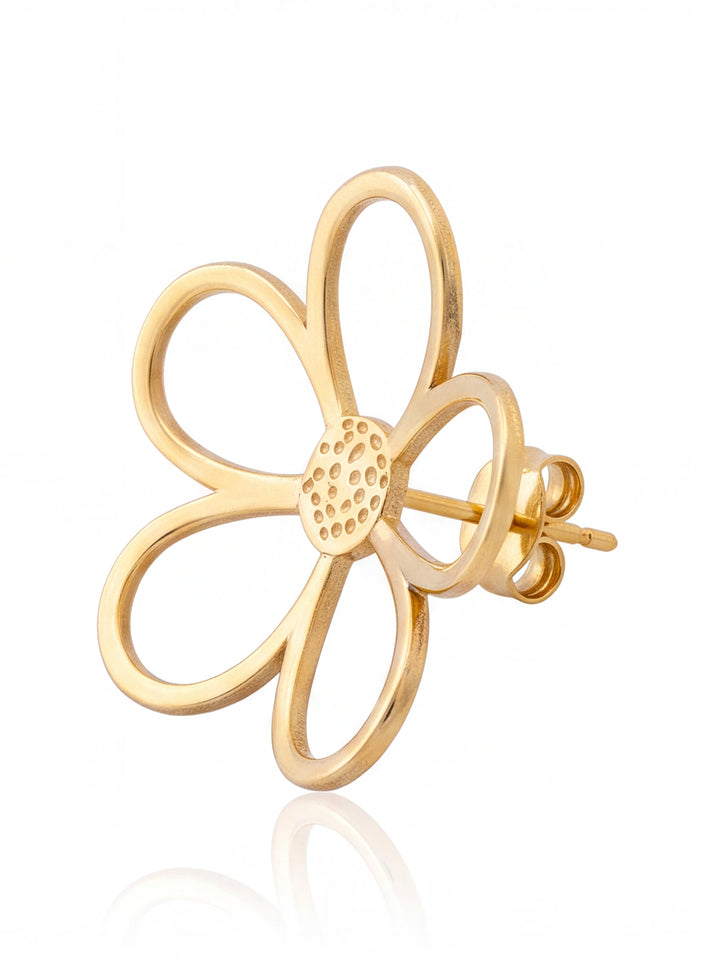 Par Arete Contorno Flor Cinco Petalos
