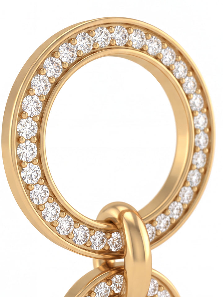 Par Arete Doble Circulo Con Zirconias