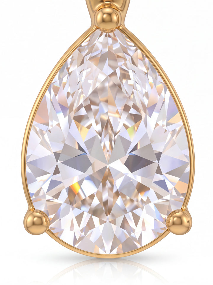 Par Arete Eslabon Con Zirconia Gota Colgante