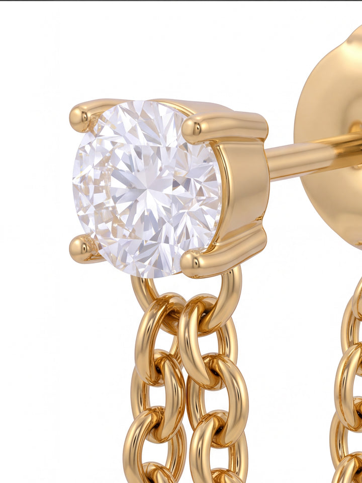Par Arete Zirconia Con Cadena